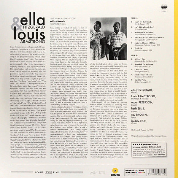 Ella Fitzgerald, Louis Armstrong - Ella & Louis LP, yellow vinyl