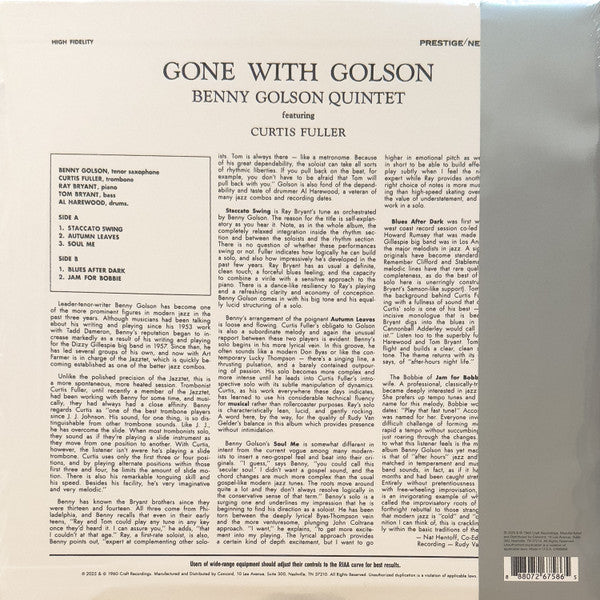 Golson, Benny - Gone With Golson (Original Jazz Classics Series) LP