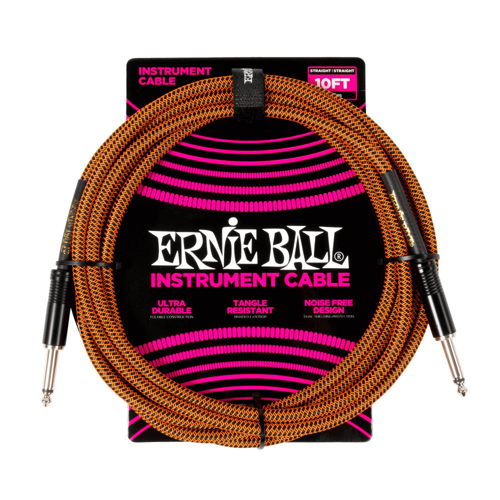 Ernie Ball Instrument Orange Cable Ultra Durable For Instruments.