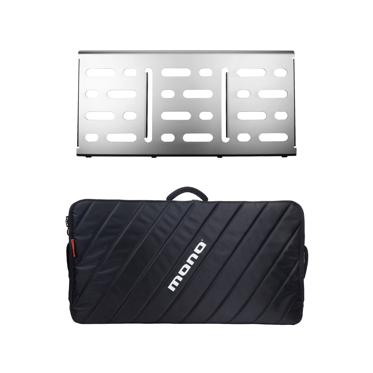 MONO Pedalboard (32 x 16 x 3.7in) with M80-PRO-V2-BLK - Silver — product view