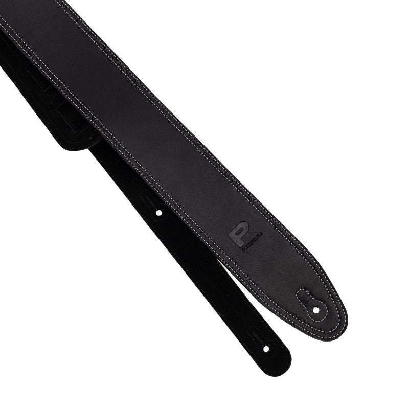 Profile - 2.5" Leather Strap with White Double Stitching, Black