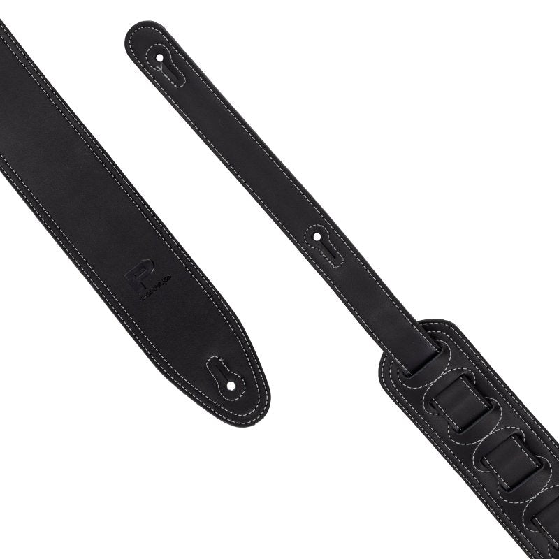 Profile - 2.5" Leather Strap with White Double Stitching, Black