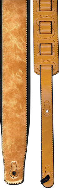 Profile - Leather Black/Brown Guitar Strap
