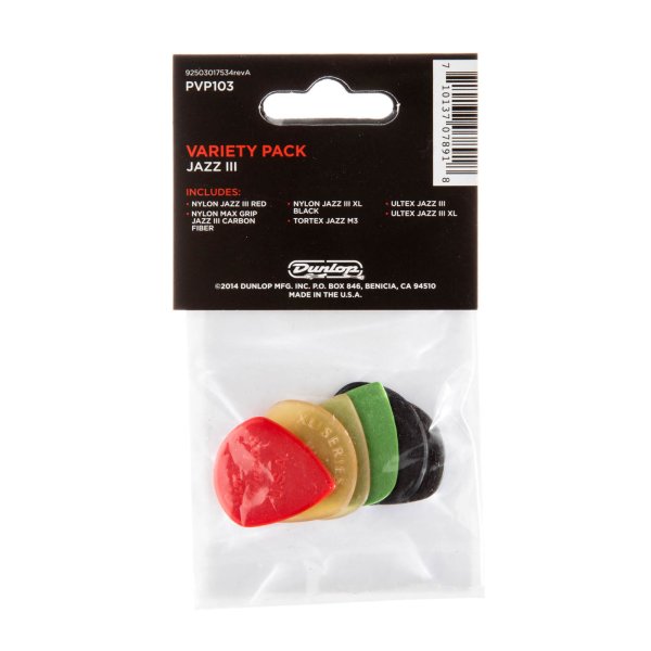 Dunlop - Dunlop Jazz III Pick Variery Pack (6/pack)