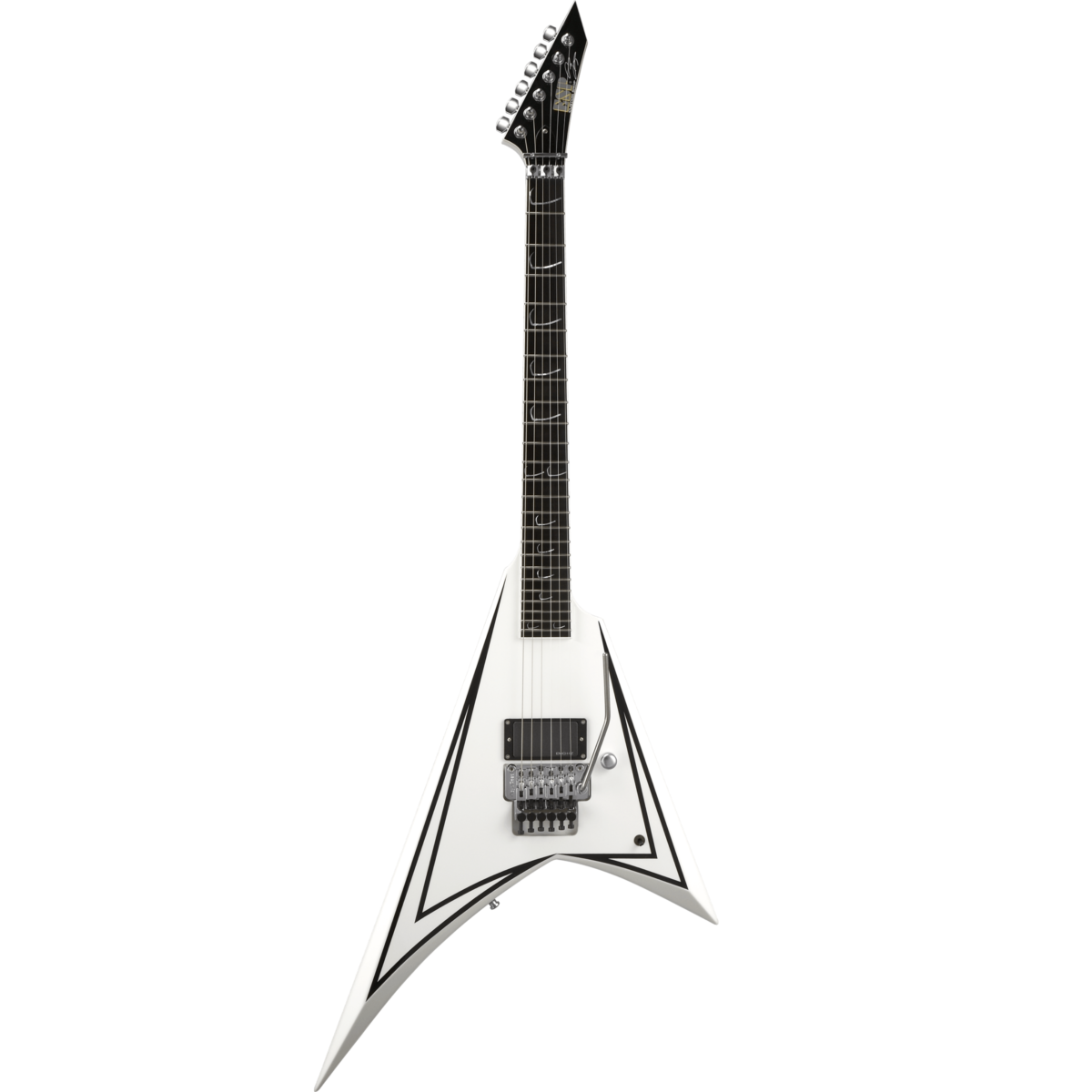 ESP Alexi Laiho Scythe, White with Black Pinstripe