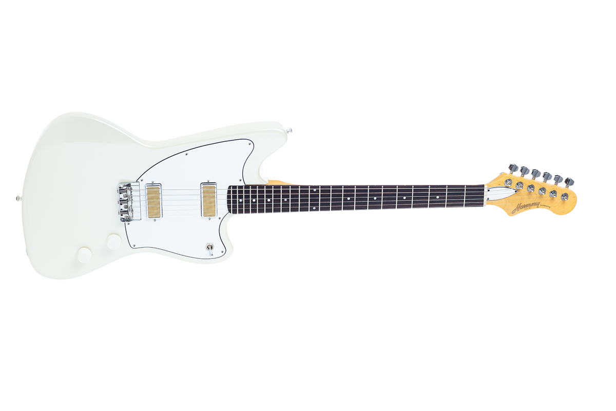 Harmony Silhouette Electric Guitar with Case - Pearl White - angled view