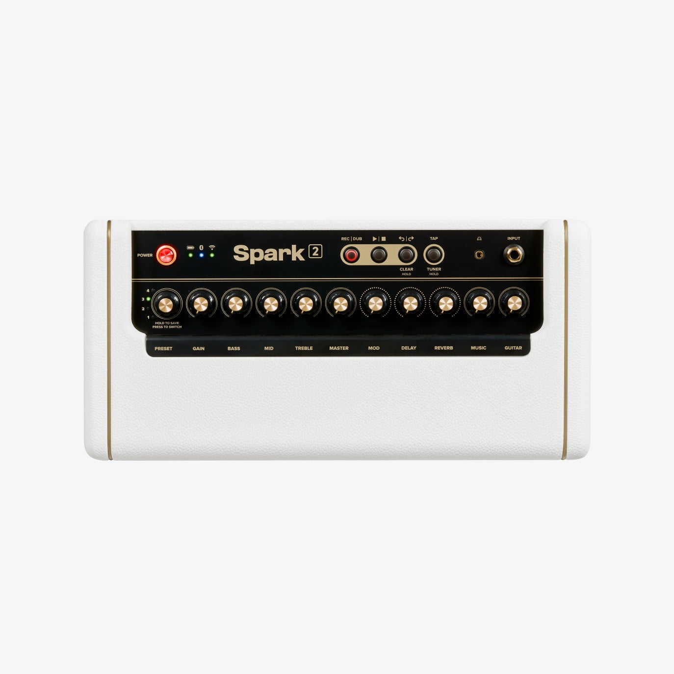 Positive Grid Spark 2 - 50-Watt Smart Guitar Practice Amp & Bluetooth Speaker, Pearl
