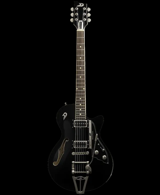 Duesenberg Starplayer TV Electric Guitar - Deep Black – full-length front view