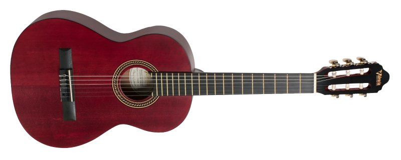 Valencia - 200 Series 3/4 Classical Acoustic Guitar, Transparent Red Satin