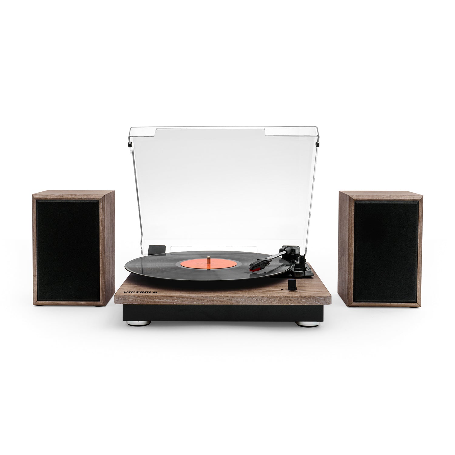 Montauk Bluetooth Turntable System - Farmhouse Walnut