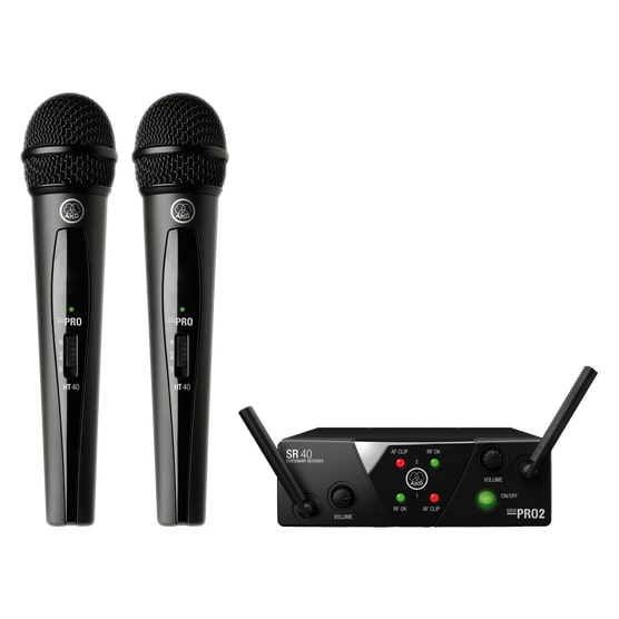 AKG WMS40MINI2-MIX-SET-US25BD - Mini Dual Vocal Instrument Microphone System (Bands: US25 B & D)