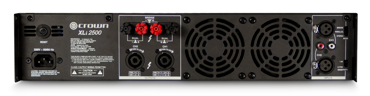 Crown XLI2500 - Two-Channel, 750W At 4Ohm Power Amplifier - alternate view