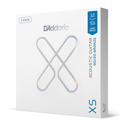 D'Addario - 3-PACK ACOUS XS 80/20 BR LIGHT