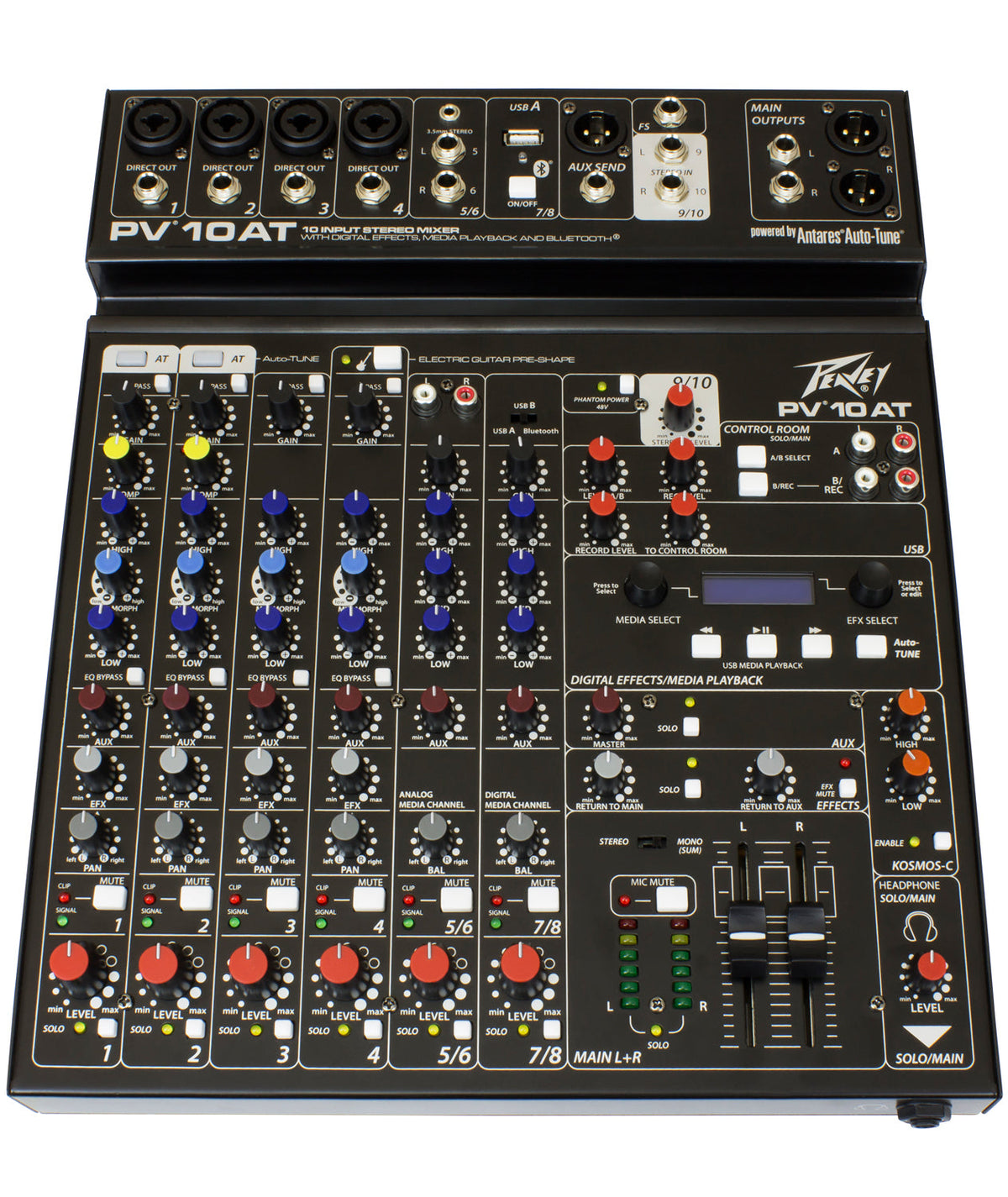 Peavey PV® 10 AT 10 Channel Compact Mixer with Bluetooth and Antares® Auto-Tune