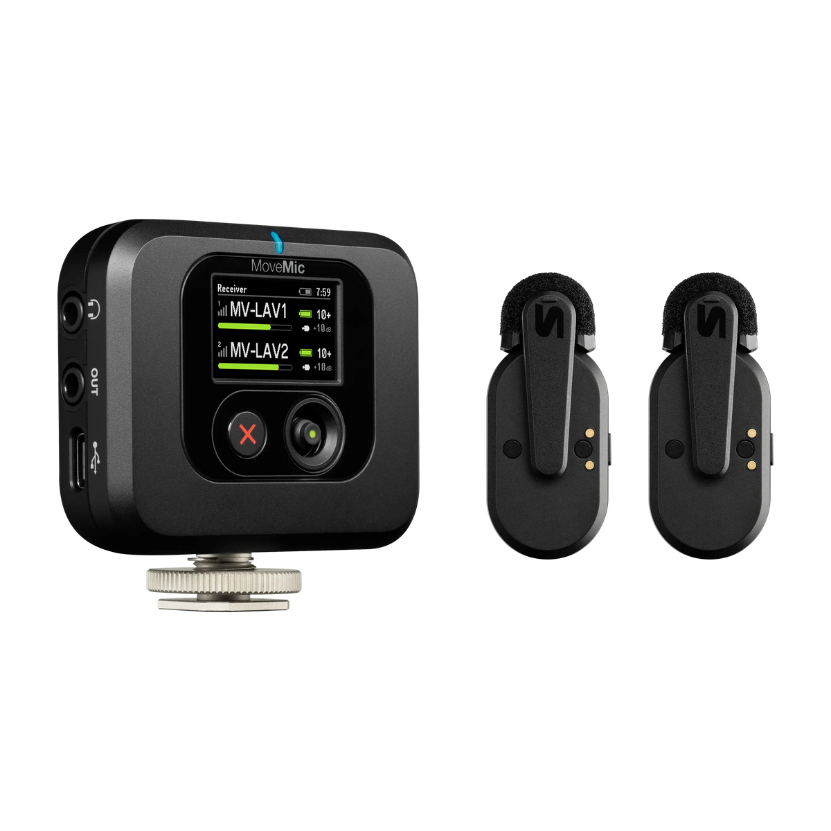 Shure MV-TWO-KIT-Z7 - MoveMic Receiver Kit with 2 Lavalier/Charge Case/Receiver - product view 1