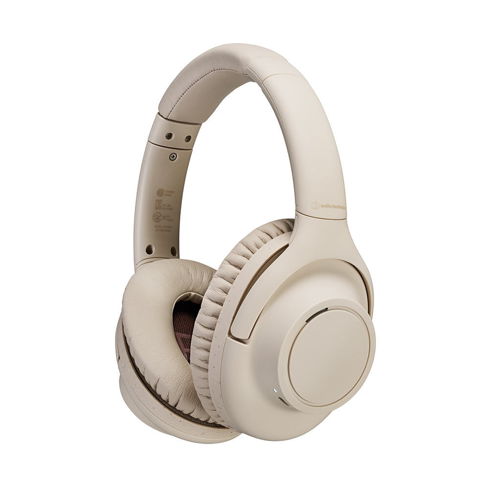 Audio-Technica ATH-S300BTBG Wireless Bluetooth Noise-Cancelling Over-Ear Headphones, Beige