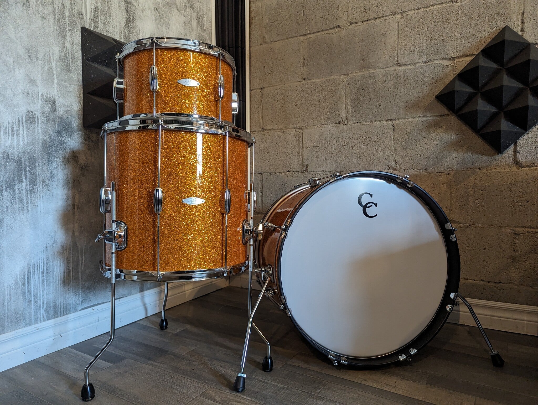 C & C Drums - Player Date I Gold Glass Glitter - La Boîte Musicale - Acoustic Drum - C & C Drums -