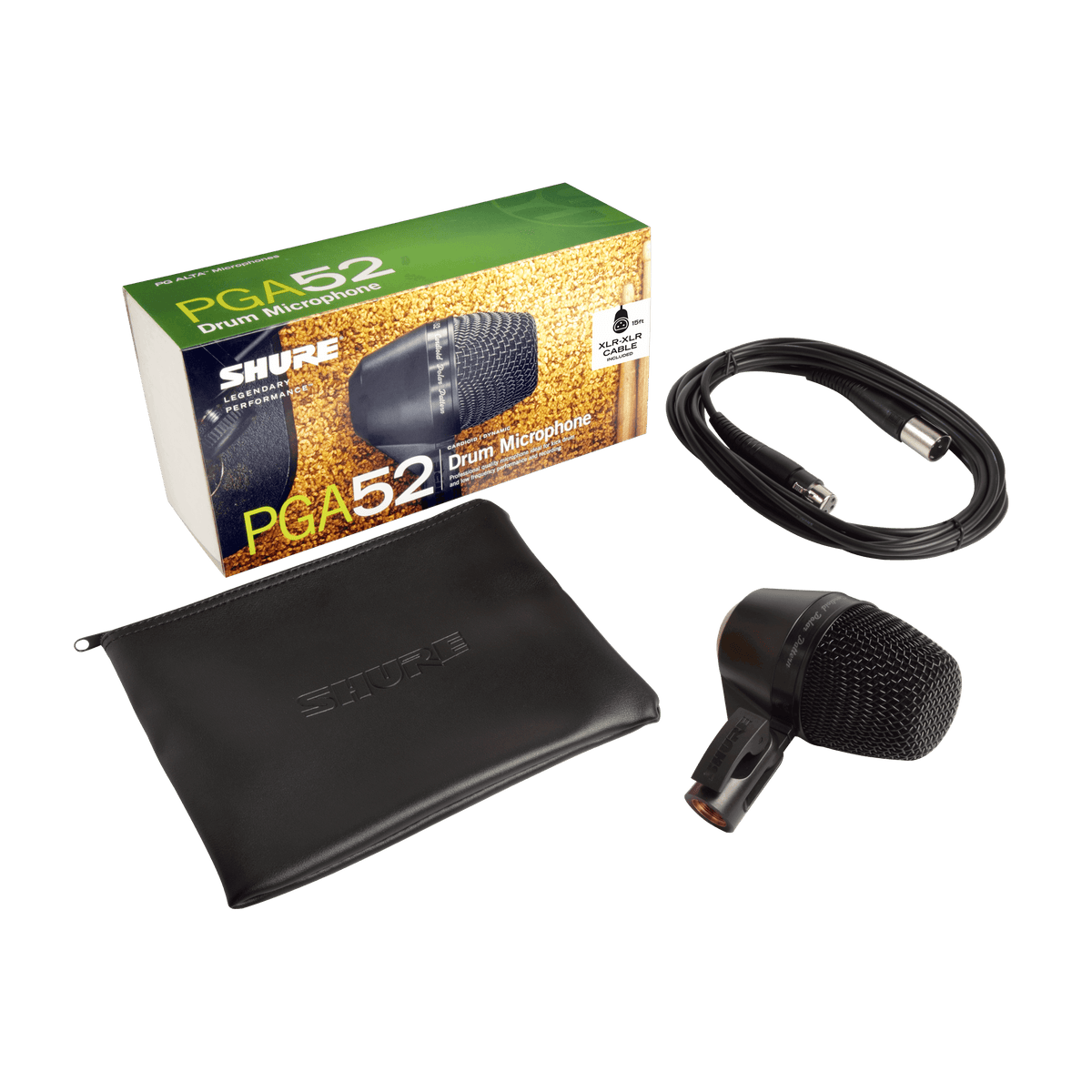 Shure PGA52-XLR - Cardioid Dynamic Microphone with XLR-XLR Cable - product view 1