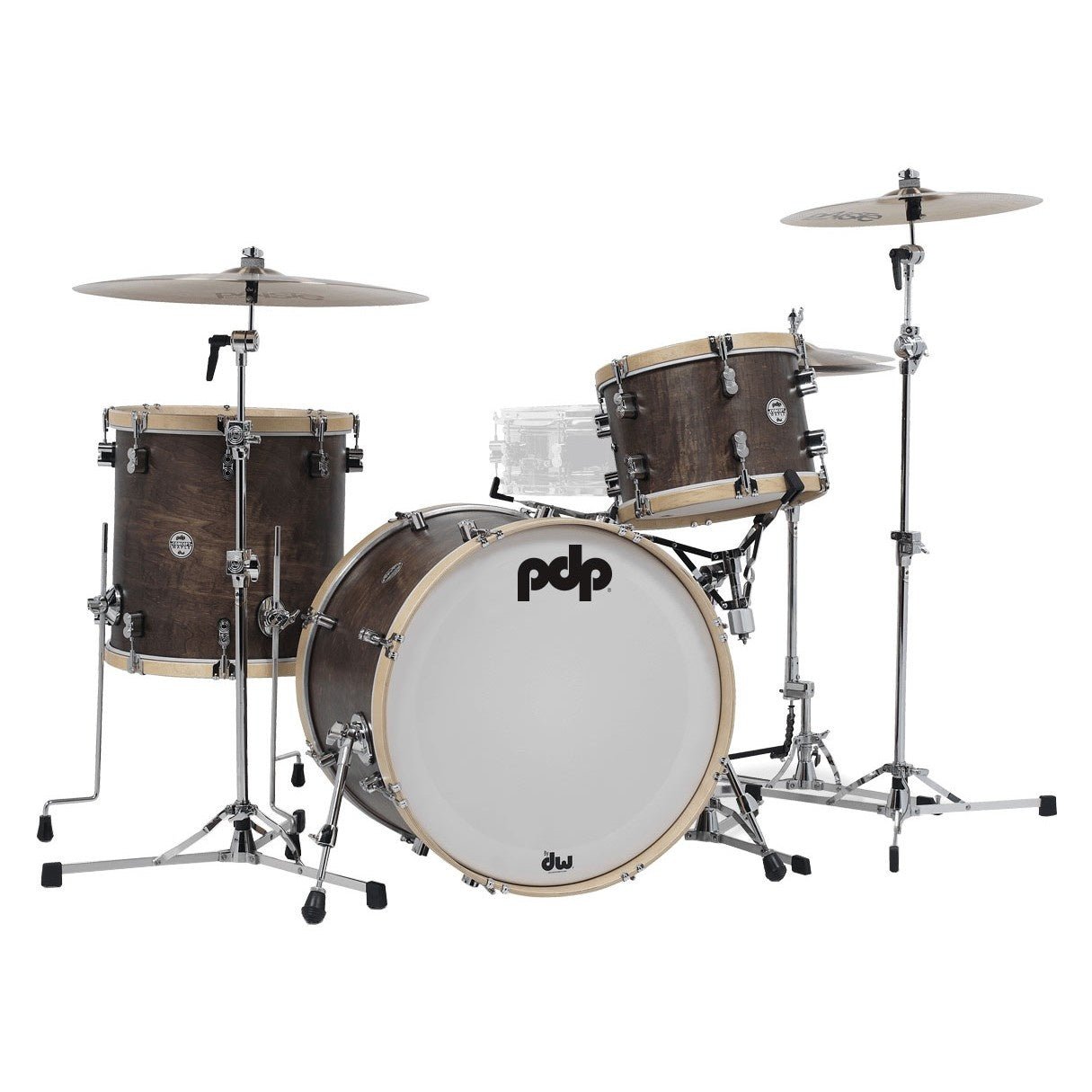 Concept Maple Classic 3 - Piece Shell Pack . Walnut Stain With Natural - La Boîte Musicale - Acoustic Drum - PDP -