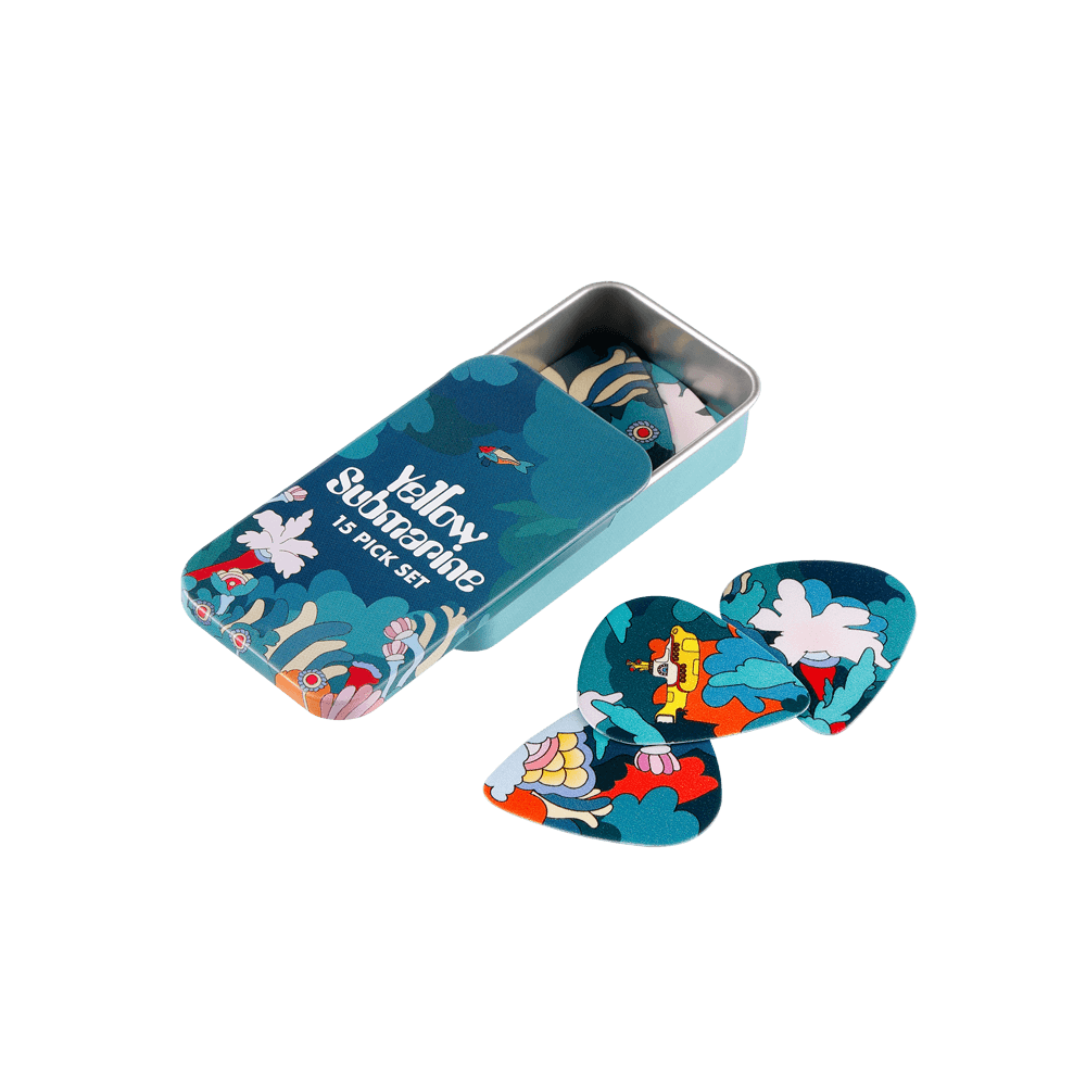 D'Addario - YELLOW SUBMARINE 55TH ANNIVERSARY GUITAR PICKS Under the Sea, Medium Gauge (.70mm), 15-Pack Tin
