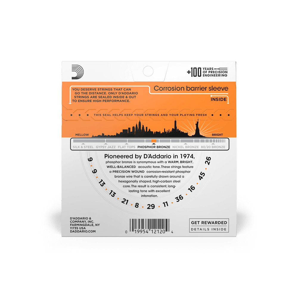 D'Addario - 09 - 45 Extra Light 12 - String Acoustic Guitar Strings - La Boîte Musicale - Acoustic Guitar Strings - D'addario -
