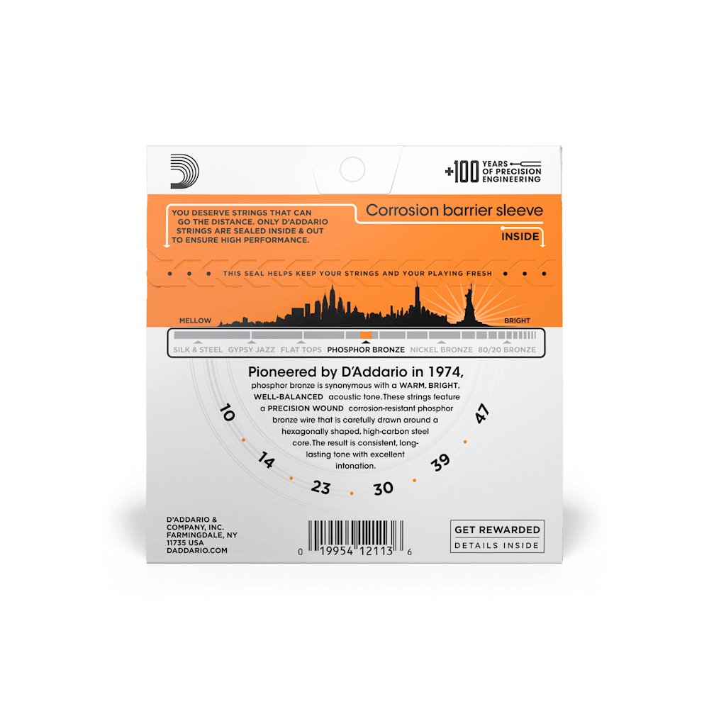 D'Addario - 10 - 47 Extra Light Acoustic Guitar Strings - La Boîte Musicale - Acoustic Guitar Strings - D'addario -