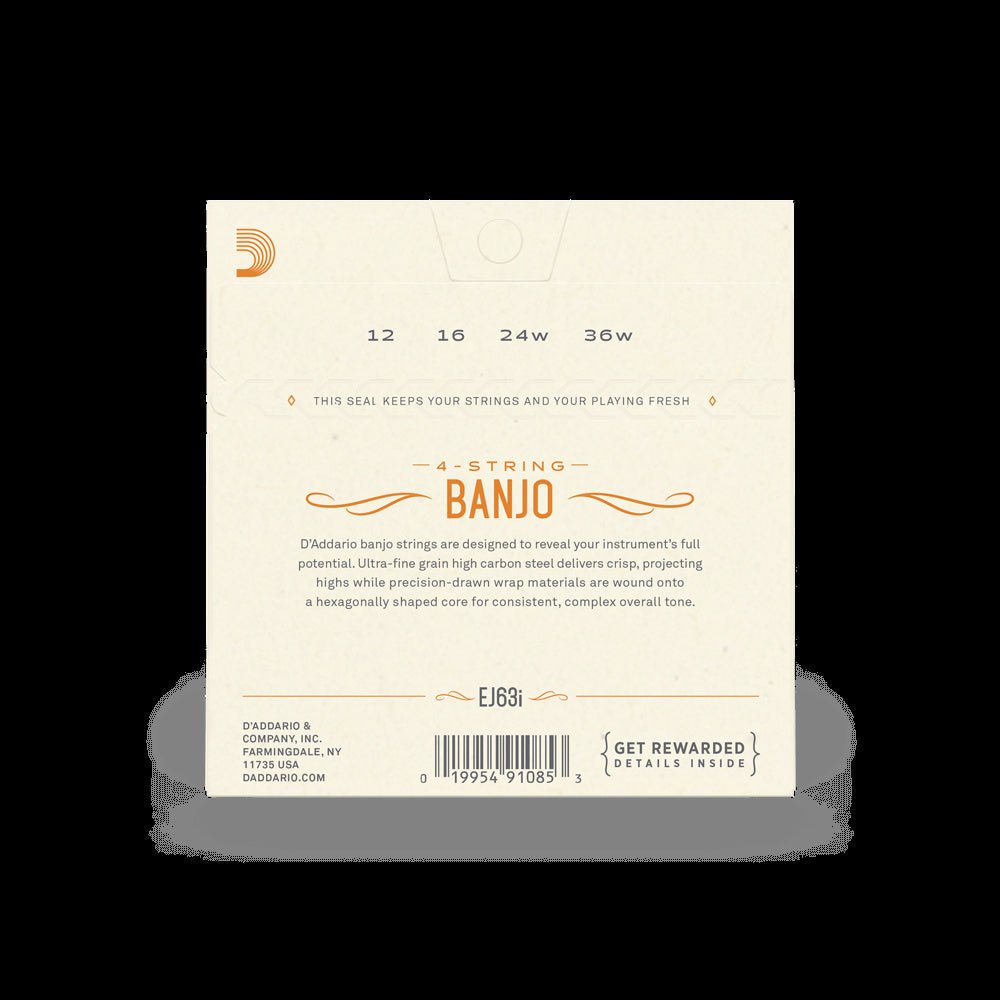 D'Addario - 12 - 36 Irish Tenor Banjo Nickel - Plated Steel Set - La Boîte Musicale - Banjo Strings - D'addario -