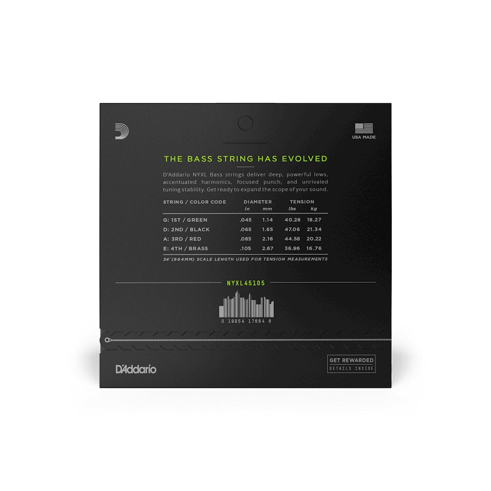 D'Addario - 45 - 105 Light Top/Medium Bottom Long Scale Bass Strings - La Boîte Musicale - Electric Bass Strings - D'addario -
