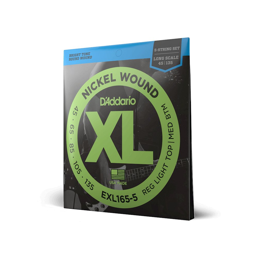 D'addario - 45 - 135 Regular Light Top/Medium Bottom Long Scale 5 - String Bass Strings - La Boîte Musicale - Electric Bass Strings - D'addario -