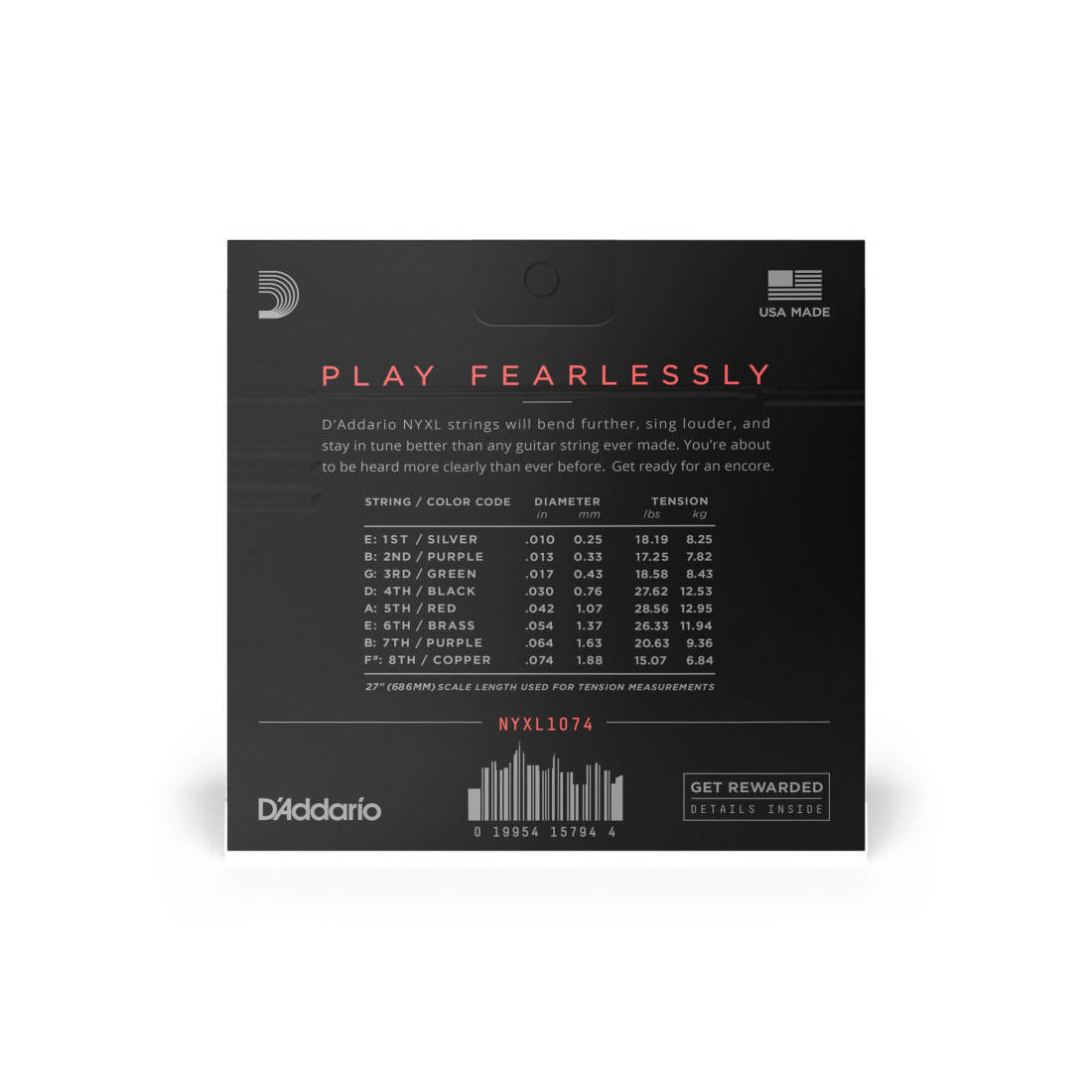 D'Addario elect. 8 strings 10 - 74 - La Boîte Musicale - Electric Guitar Strings - D'addario -