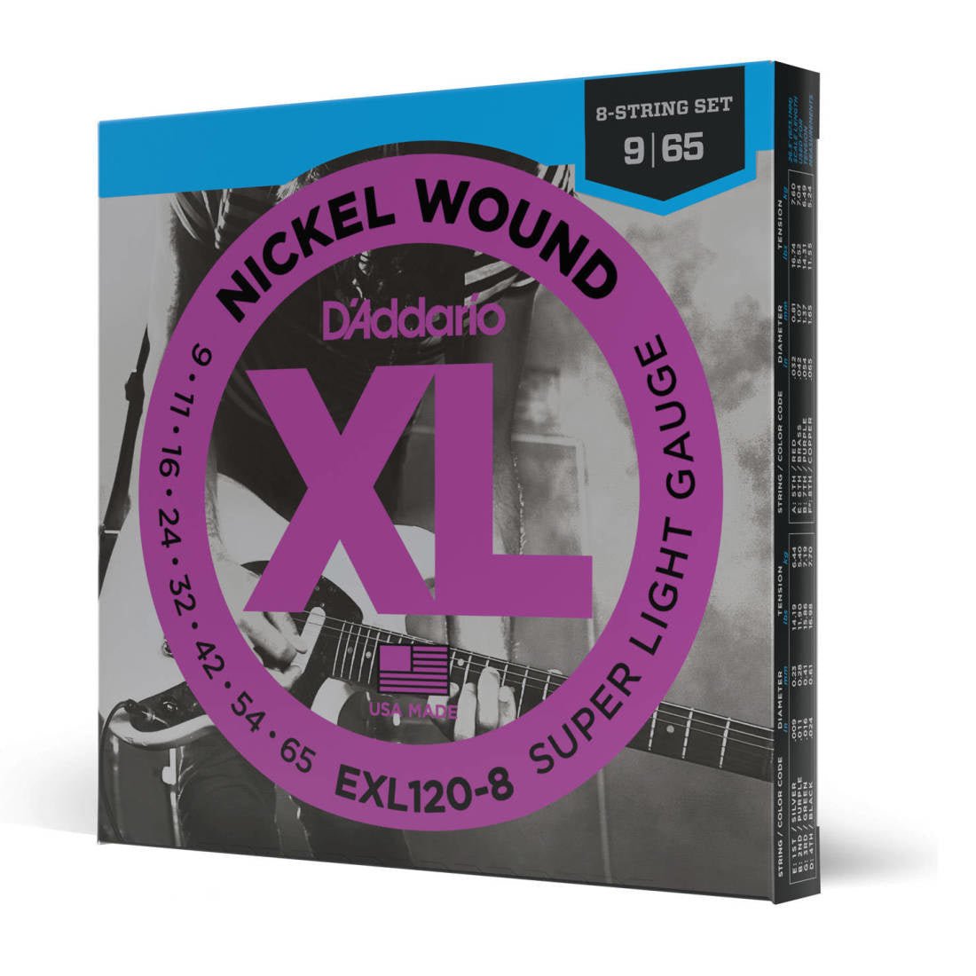 D'addario elect. 8 strings 9 - 65 - La Boîte Musicale - Electric Guitar Strings - D'addario -