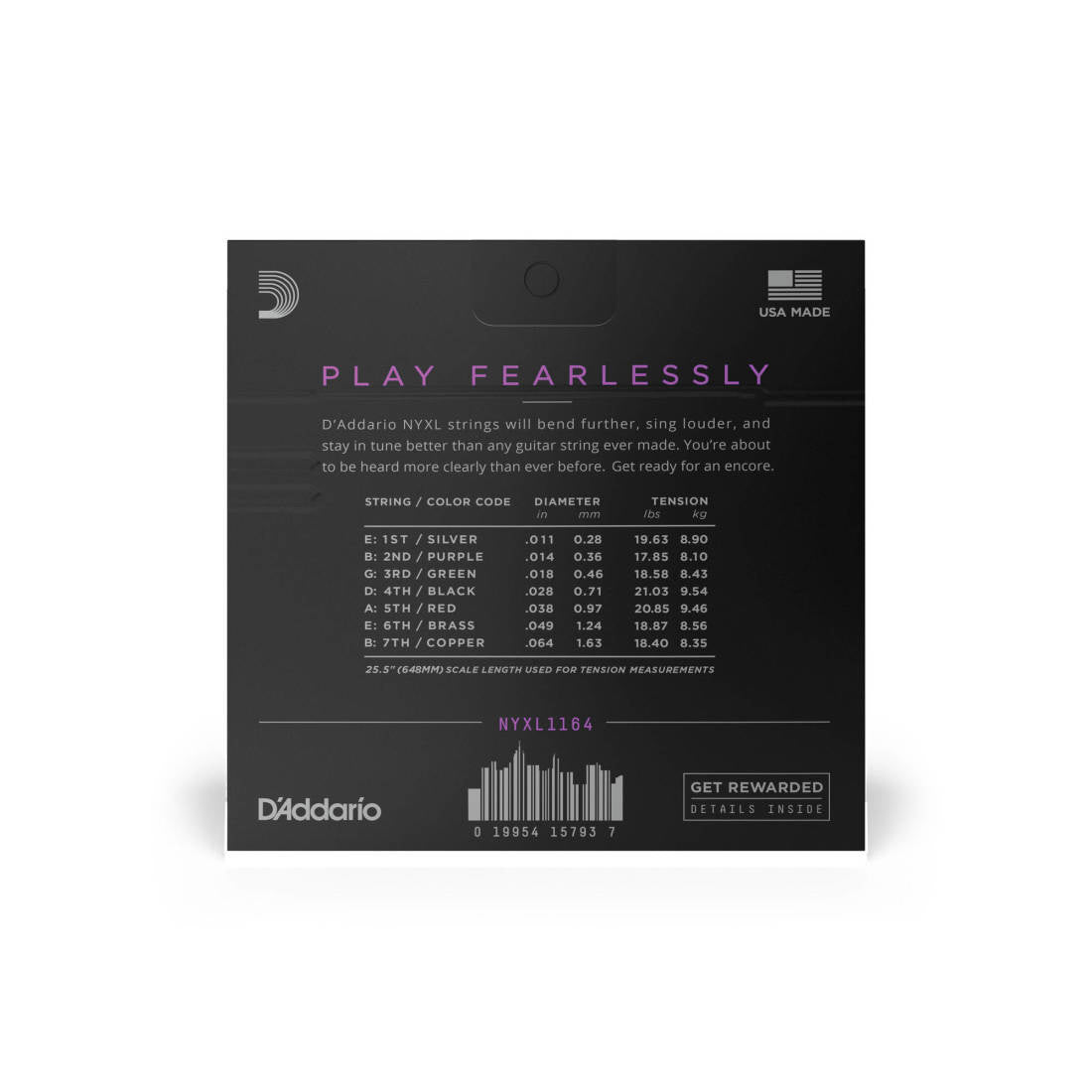 D'addario elect. NYXL 11 - 64 7 strings - La Boîte Musicale - D'addario -