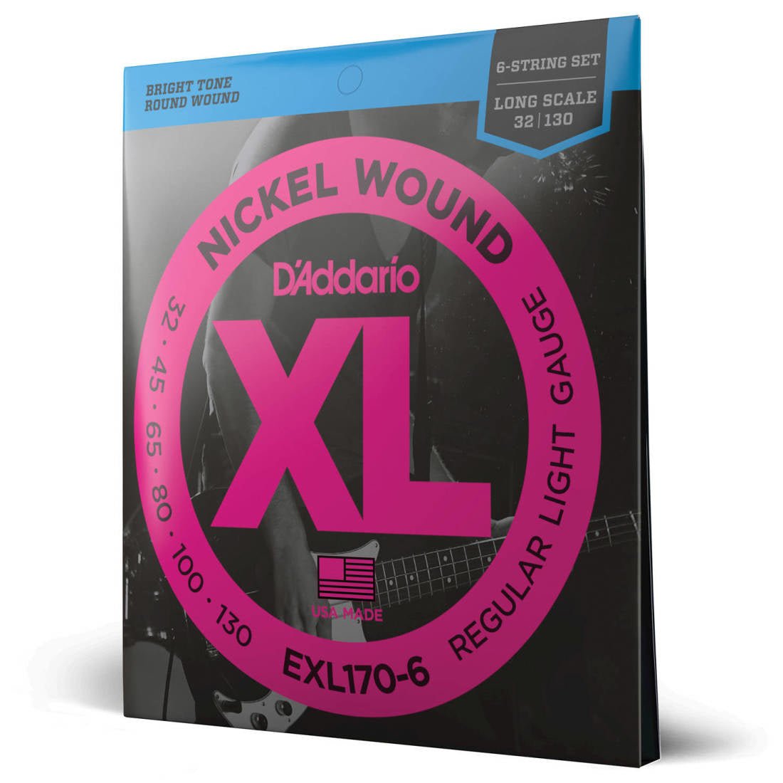D'Addario EXL170 - 6 bass strings reg - light 6 strings 32 - 130 - La Boîte Musicale - Electric Bass Strings - D'addario -