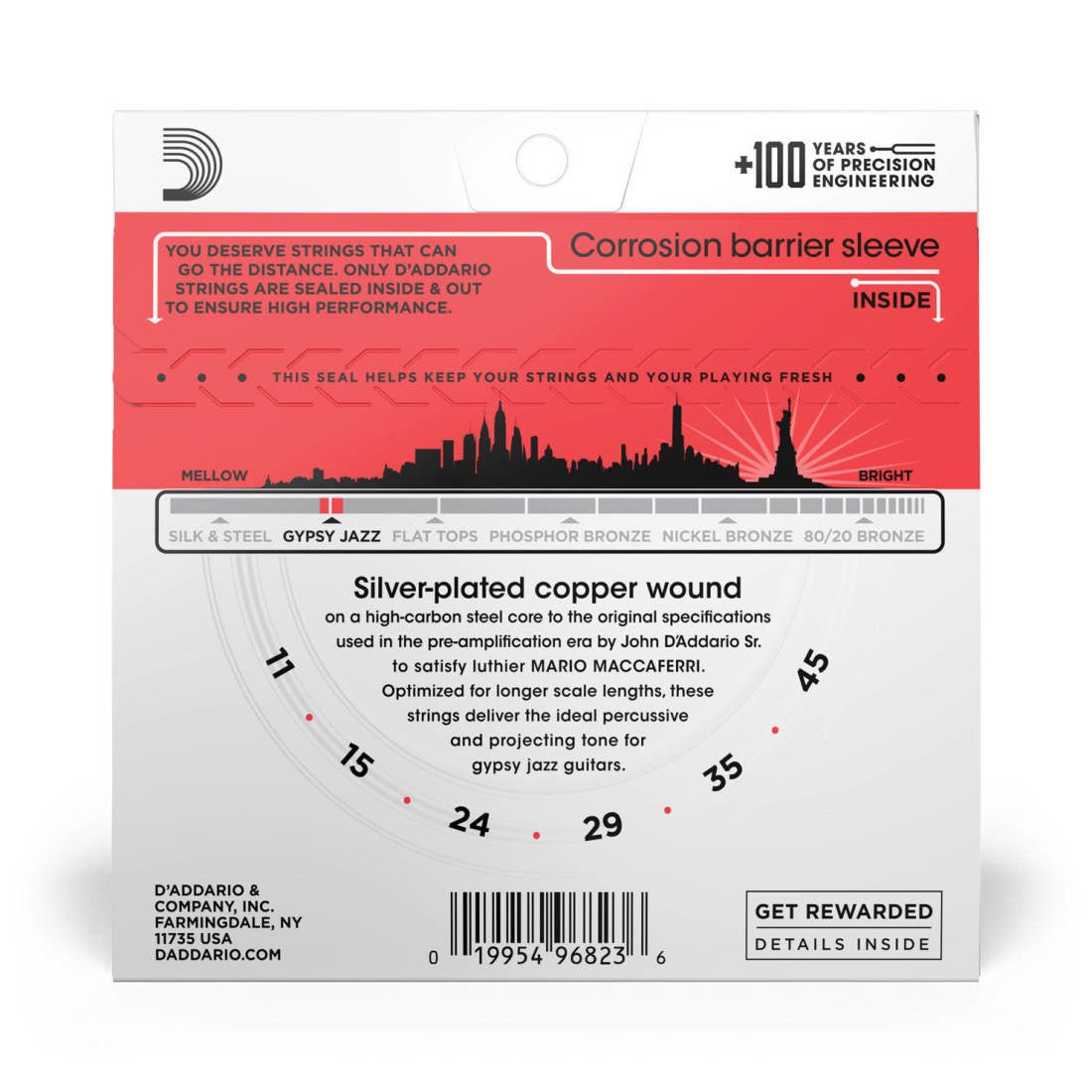 D'Addario Gypsy Jazz silverplated wound 11 - 45 - La Boîte Musicale - Acoustic Guitar Strings - D'addario -