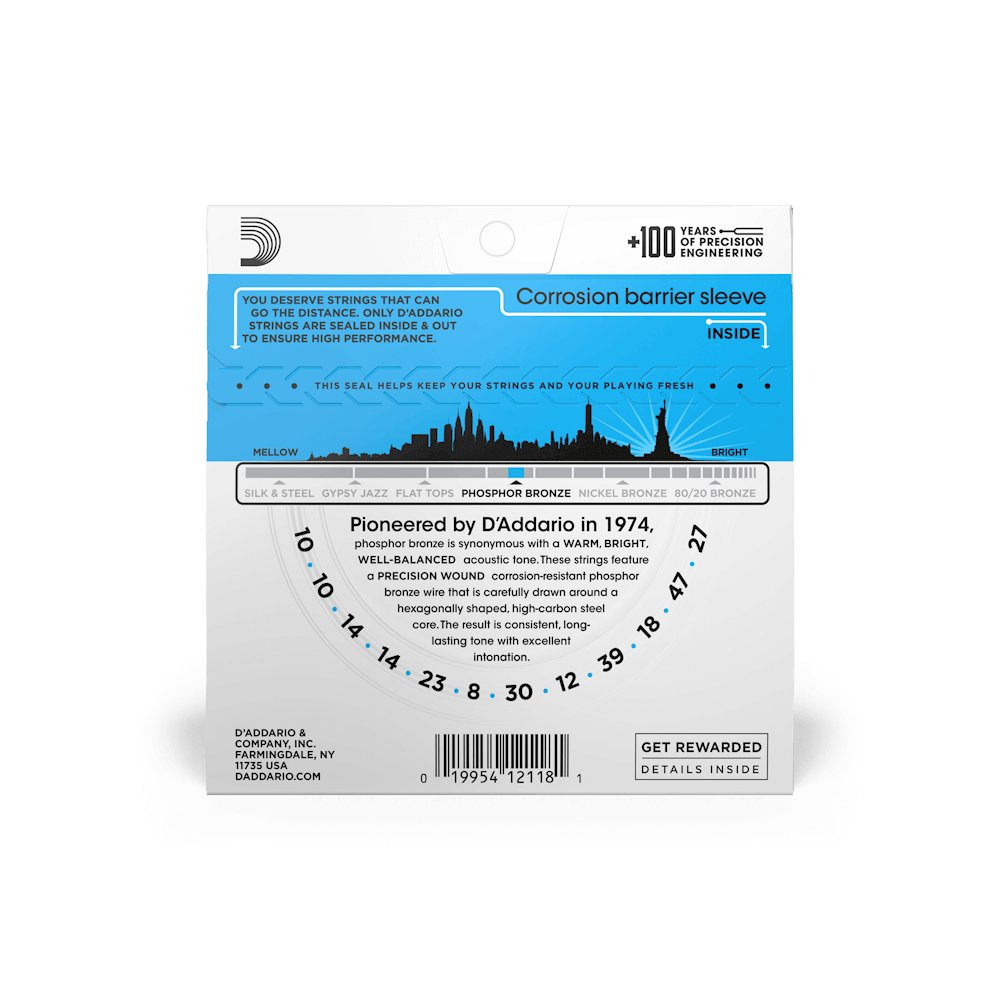 D'Addario - Light 12 - String Acoustic Guitar Strings - La Boîte Musicale - Acoustic Guitar Strings - D'addario -