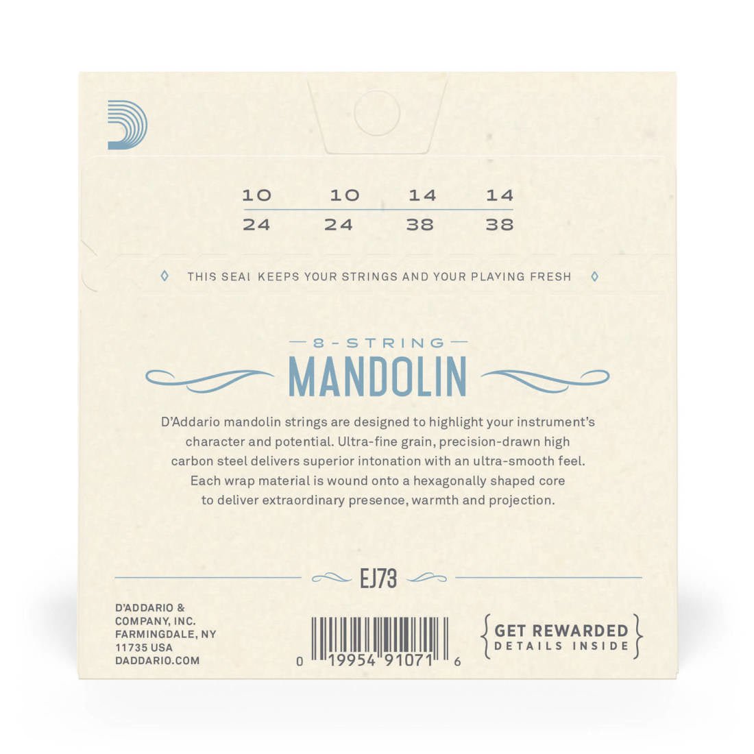D'addario mandolin phosphore bronze 10 - 38 - La Boîte Musicale - Mandolin Strings - D'addario -