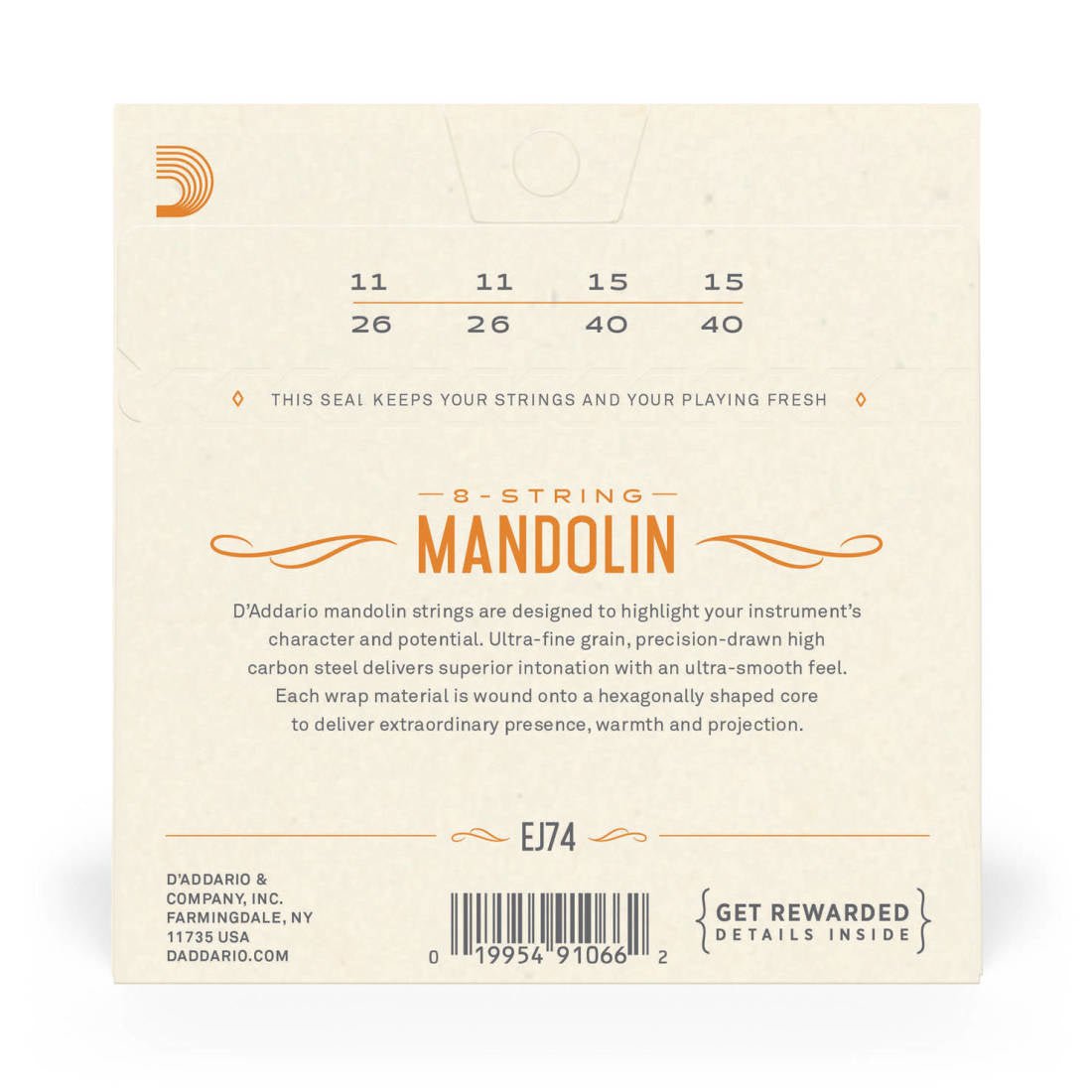 D'Addario mandolin phosphore bronze - La Boîte Musicale - Mandolin Strings - D'addario -