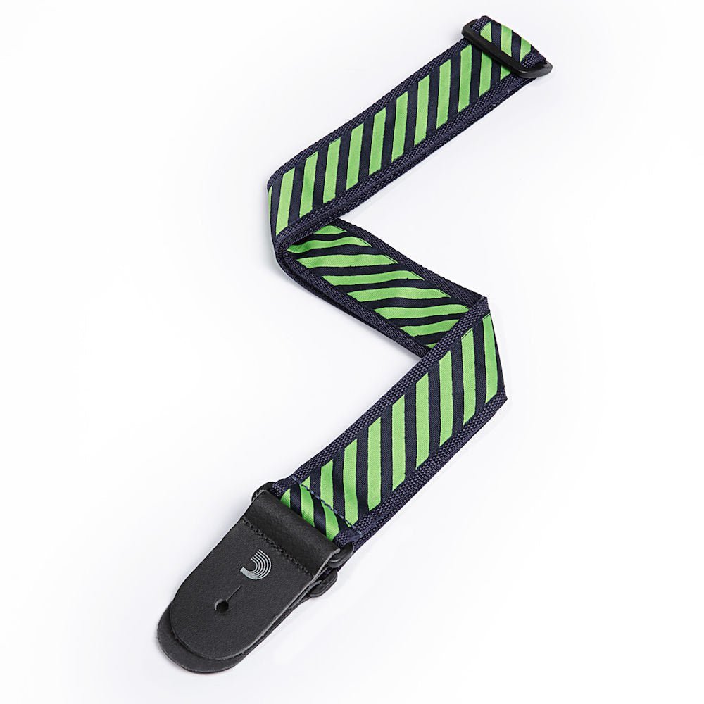 D'Addario - Polypropylene Guitar Strap w/ Stripe Jacquard Green - La Boîte Musicale - D'addario -