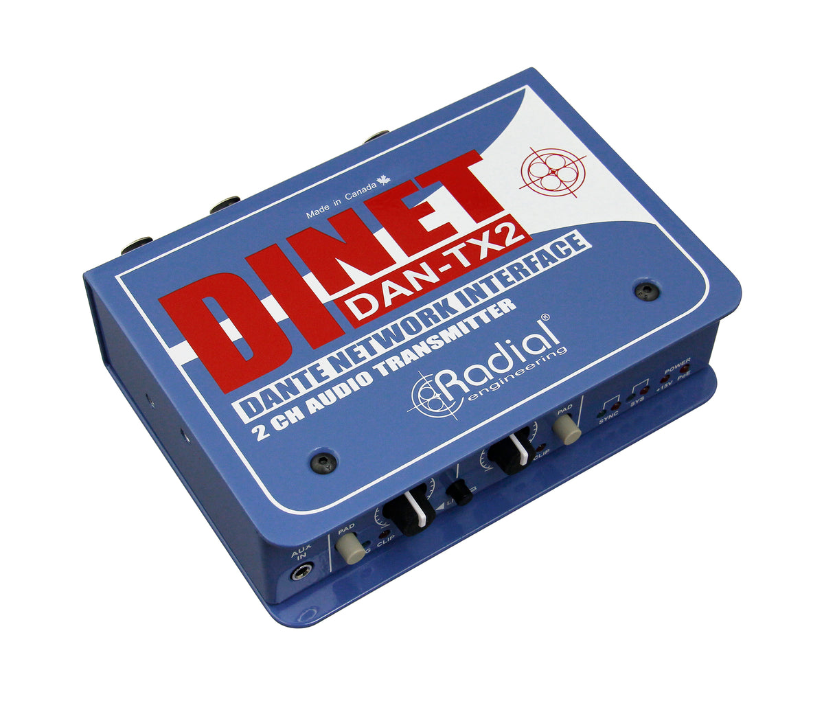 Radial DiNet DAN-TX2 - 2-Channel Dante Network Transmitter - product view 2