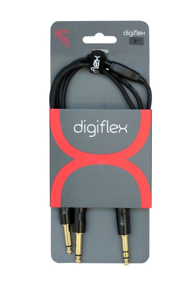 Digiflex - 10 Foot Pro Insert Cable - TRS to 2 x Phone Plugs - La Boîte Musicale - TRS Cables - Digiflex -
