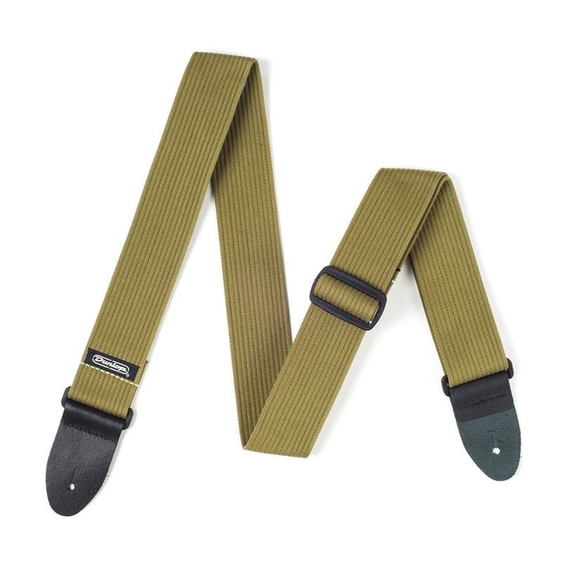 Dunlop - Ribbed Cotton Olive Green Guitar Strap - La Boîte Musicale - Jim Dunlop -