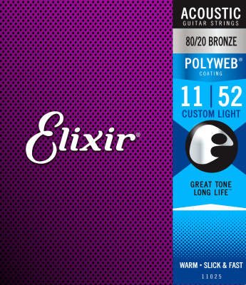 Elixir strings acoust 80/20 Poly Custom 11/52 - La Boîte Musicale - Acoustic Guitar Strings - Elixir -