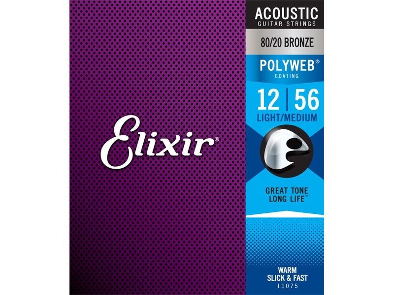 Elixir strings acoust 80/20 Poly Light - Med - La Boîte Musicale - Acoustic Guitar Strings - Elixir -