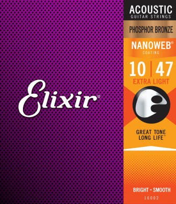Elixir strings acoust Phos Nano Extra Light 10 - 47 - La Boîte Musicale - Acoustic Guitar Strings - Elixir -