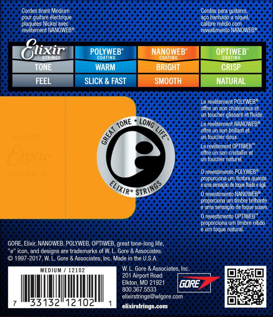 Elixir strings Elec Nano Med 11 - 49 - La Boîte Musicale - Electric Guitar Strings - Elixir -