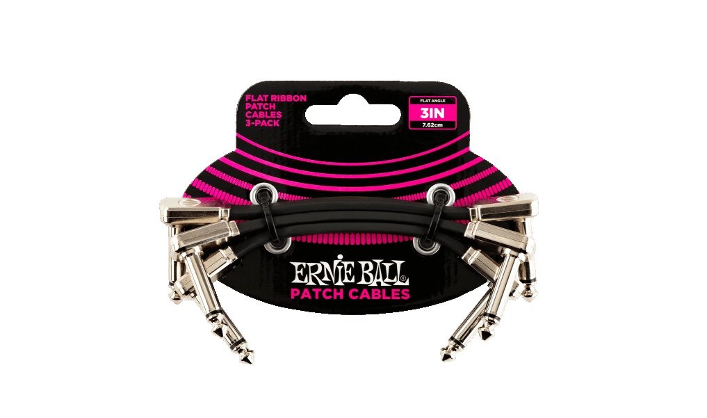 Ernie ball - Flat ribbon patch cables 3 pack 3 - La Boîte Musicale - Patch Cables - Ernie Ball -
