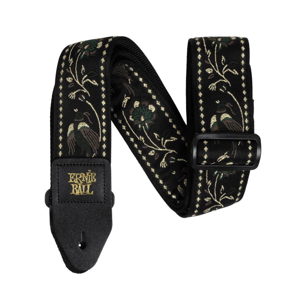 Ernie Ball - Jacquard Guitar/Bass Strap Black Pleasant Pheasant - La Boîte Musicale - La Boîte Musicale -