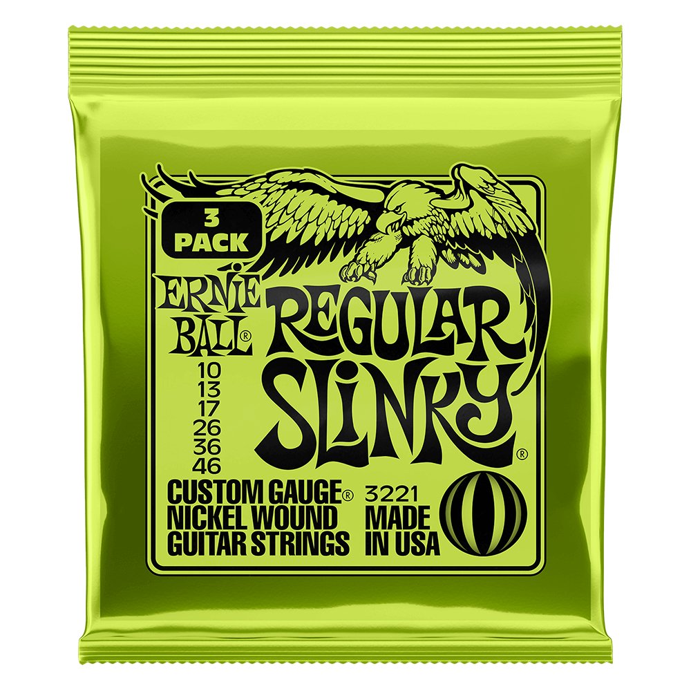 Ernie Ball - Regular Slinky Nickel Wound Electric Guitar Strings 10 - 46 Gauge - 3 Pack - La Boîte Musicale - Electric Guitar Strings - Ernie Ball -