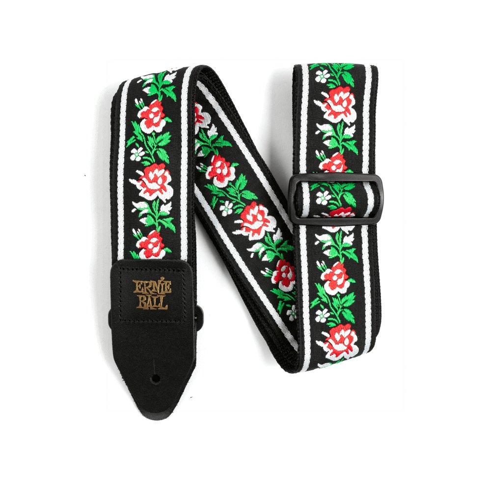 Ernie Ball - White & Black Roses Strap - La Boîte Musicale - Ernie Ball -