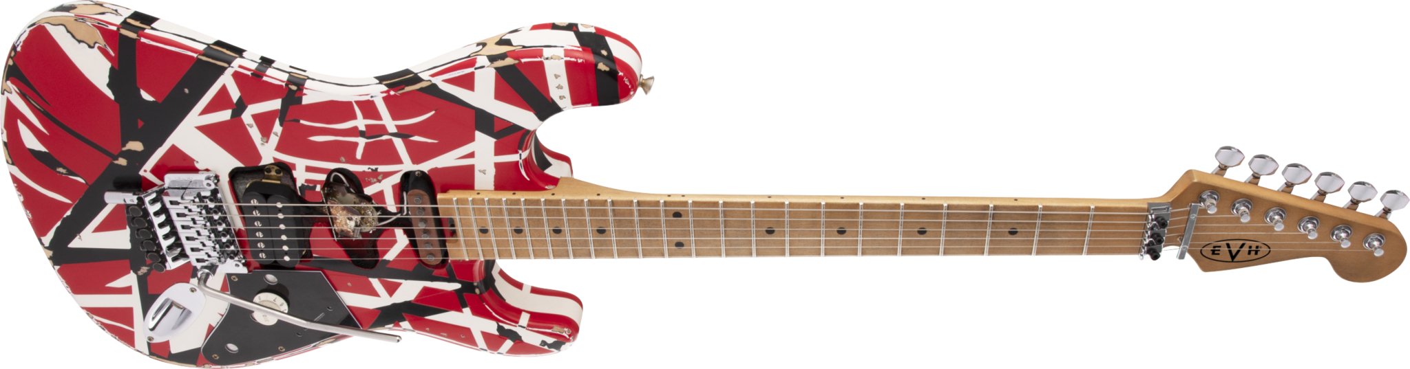 EVH - Striped Series Frankenstein™ Frankie - Maple Fingerboard - Red with Black Stripes Relic - La Boîte Musicale - Electric Guitars - EVH -
